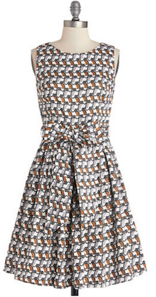 Abstract Cat Print Dress