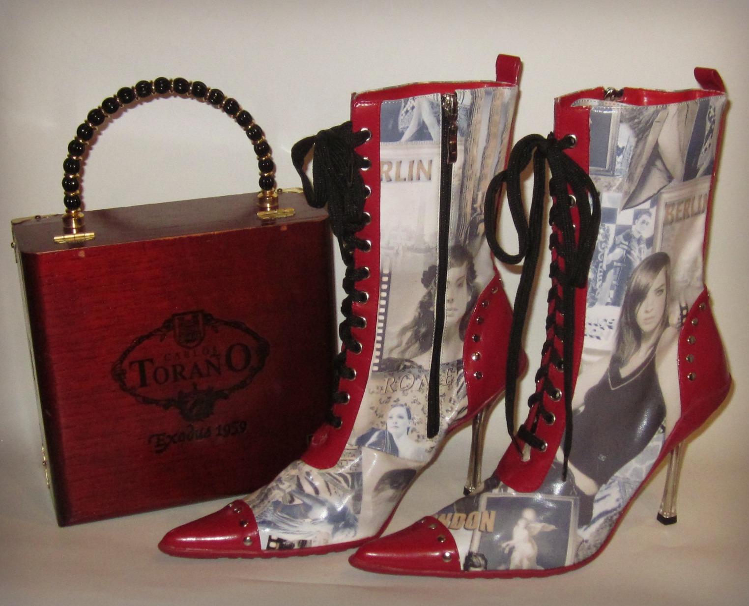 vintage purse and boots