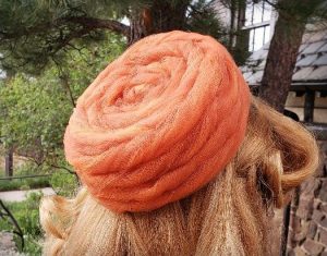 Orange PIllbox Hat