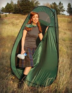 Pop up tent camping bathroom