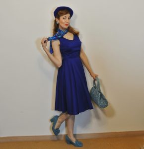 Monochrome Vintage Style Outfit in Blue