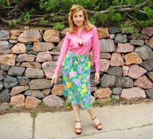 1970s floral wrap skirt