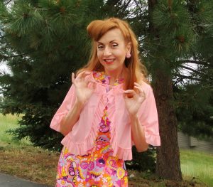 Pink Ruffle Vintage Bed Jacket