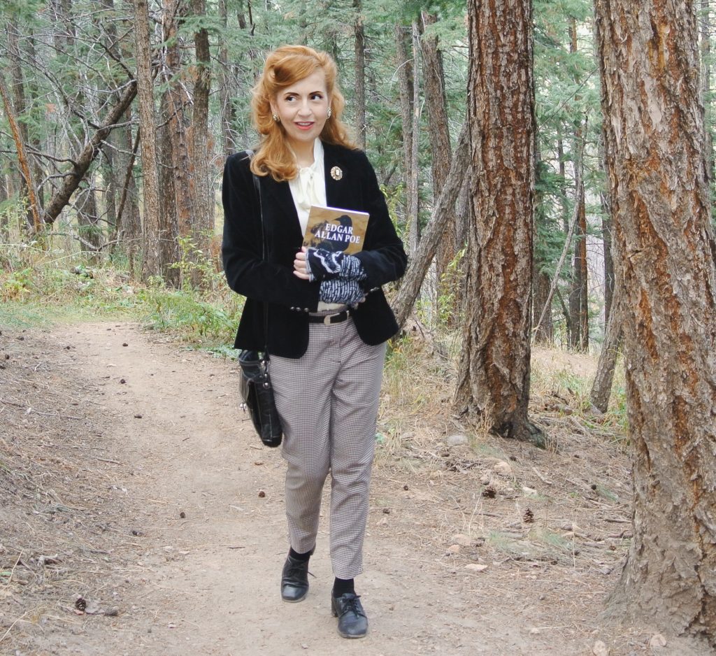 Dark Academia Style, Velvet Blazer, Plaid Pants