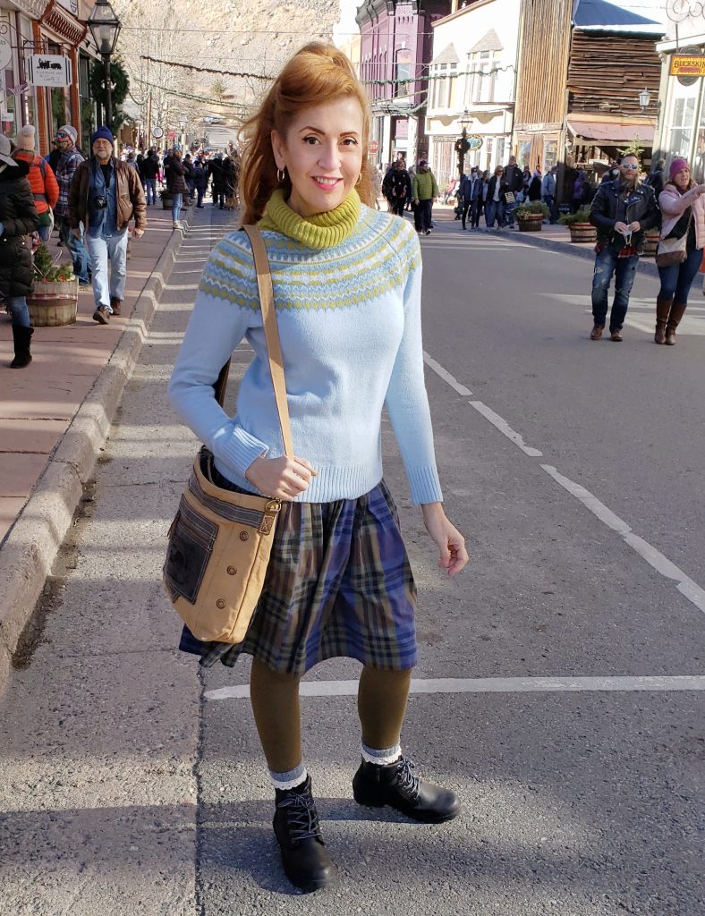 Fair Isle Sweater and Vintage Plaid Skirt