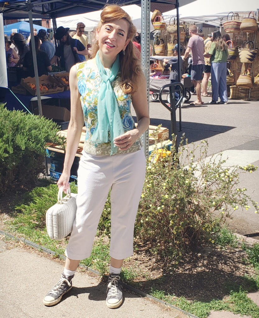 1960s vintage top and capri pants